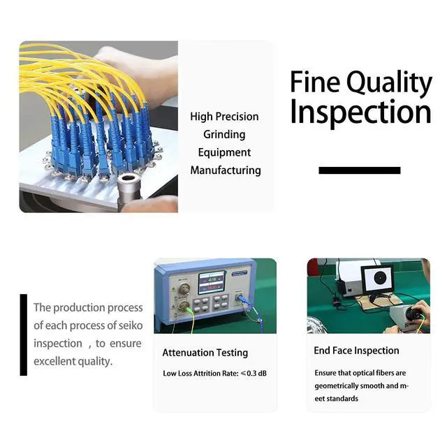 Alt view image 4 of 7 - 4Pcs 1.5 Meter 12 Strand SingleMode 9/125 LC-UPC Fiber Pigtail, 12 Color-Coded LC Cable Fiber Optic Patch Cord with Zirconia Ceramic Ferrule Plug for Fusion Splicing