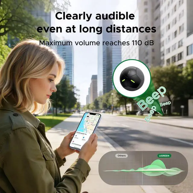 Alt view image 5 of 7 - FineTrack2 Air Tracker Tags (iOS Only) | Soccer-Shaped Key Finder Compatible with Apple Find My,7-Year Battery Life Bluetooth Tracker for Bags and More,Black