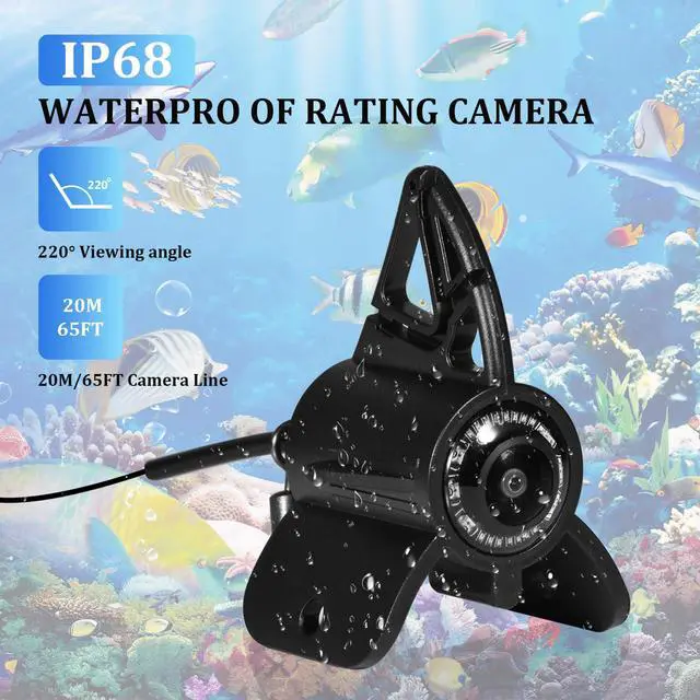 Alt view image 5 of 7 - Underwater Fishing Camera, 4.3 Inch LCD, Infrared Night Vision, Wide Angle IP68 Waterproof Portable Fish Camera for Ice, Lake, Boat & Kayak Fishing (Gold)