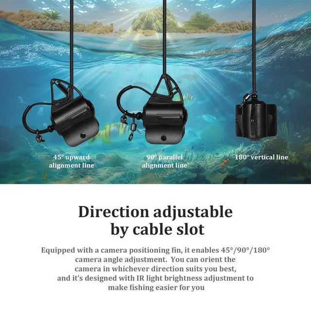 Alt view image 6 of 7 - Underwater Fishing Camera, 4.3 Inch LCD, Infrared Night Vision, Wide Angle IP68 Waterproof Portable Fish Camera for Ice, Lake, Boat & Kayak Fishing (Gold)