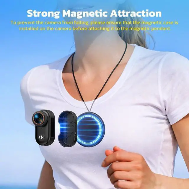 Alt view image 3 of 7 - 4K Mini Body Camera with 64GB Card Thumb Action Camera with 1.47" Screen, WiFi Magnetic Mount Wearable Hands-Free POV Camera for Pet Bike Cycling Sport Vlogging