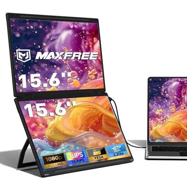 Alt view image 2 of 7 - Laptop Screen Extender, 15.6'' FHD 1080P Dual Portable Monitor with USB C, HDMI, Plug & Play, VESA Mountable, Lightweight, Dual Monitor for Laptop Windows Mac(M1/M2/M3 chip) Android Ps4 Switch