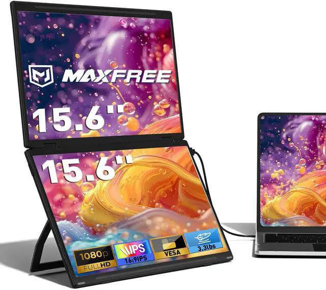 Main image of Laptop Screen Extender, 15.6'' FHD 1080P Dual Portable Monitor with USB C, HDMI, Plug & Play, VESA Mountable, Lightweight, Dual Monitor for Laptop Windows Mac(M1/M2/M3 chip) Android Ps4 Switch