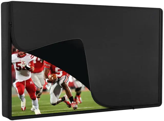 Main image of Outdoor Waterproof TV Cover 70-75 Inch with Zipper | 600D Thick Fabric All Around Protector, Waterproof and Weatherproof, 68"W x 42"H x 5"D, Black | for Outside Flat Screen TV