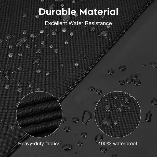 Alt view image 5 of 7 - Outdoor Waterproof TV Cover 70-75 Inch with Zipper | 600D Thick Fabric All Around Protector, Waterproof and Weatherproof, 68"W x 42"H x 5"D, Black | for Outside Flat Screen TV