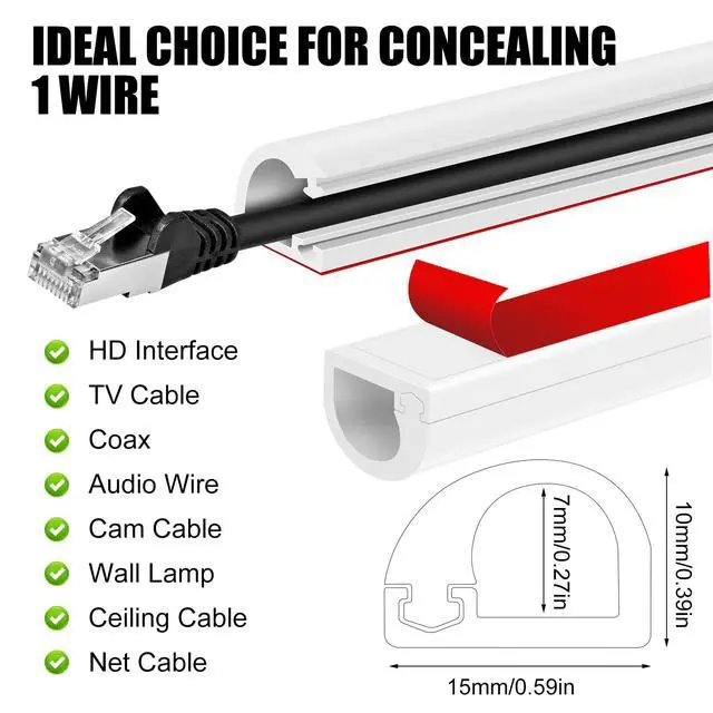 Alt view image 2 of 7 - Self-Adhesive Cable Hider, Light Brown, 118inch