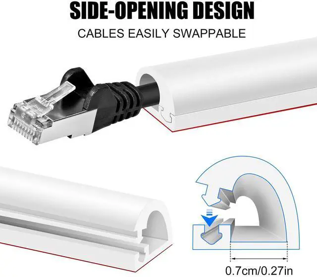 Alt view image 3 of 7 - Self-Adhesive Cable Hider, Light Brown, 118inch