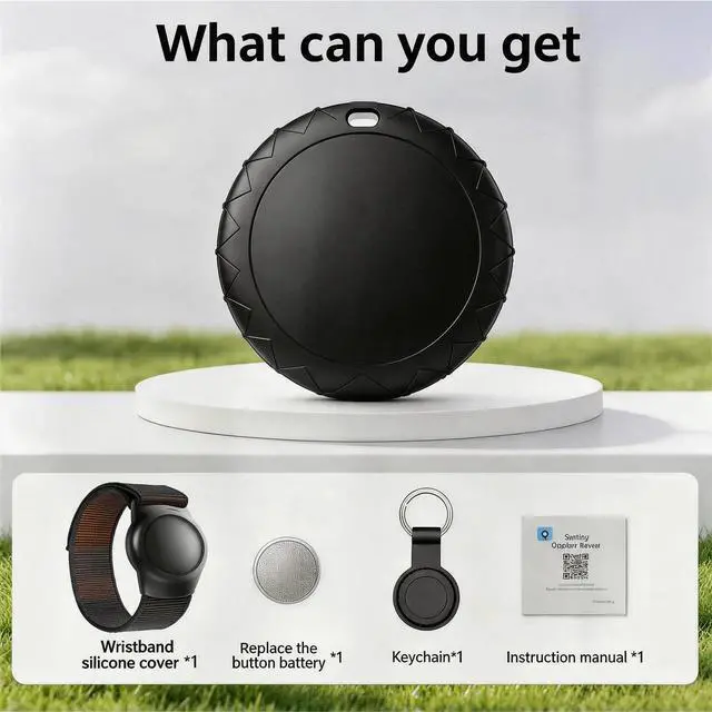 Alt view image 2 of 7 - GPS Tracker for Kids, Real-Time GPS Tracking Device for Seniors w/Wearable Wristband & Keychain Design, No Monthly Fee/No SIM Card, Lightweight Locator Works w/iOS Find MyMFi Certified Long Standby