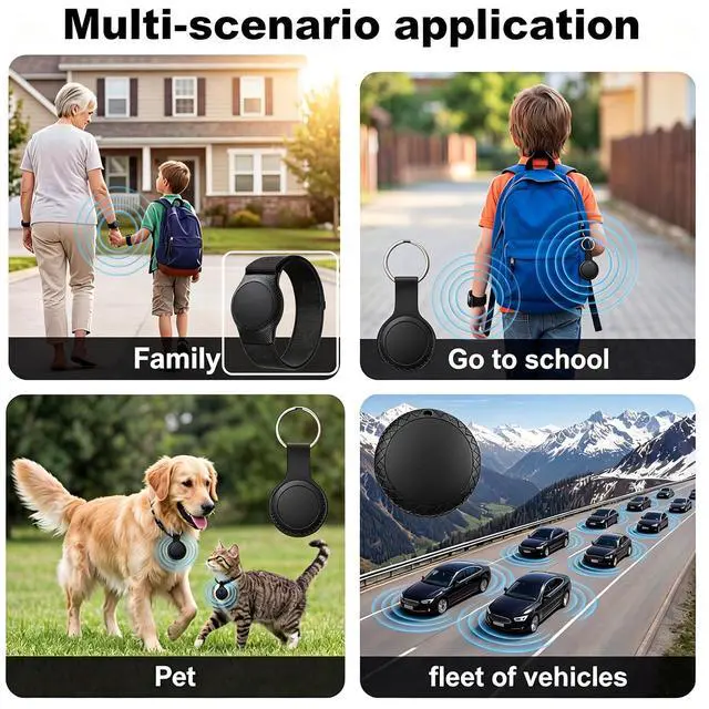 Alt view image 6 of 7 - GPS Tracker for Kids, Real-Time GPS Tracking Device for Seniors w/Wearable Wristband & Keychain Design, No Monthly Fee/No SIM Card, Lightweight Locator Works w/iOS Find MyMFi Certified Long Standby