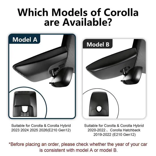 Alt view image 2 of 7 - Front 4K & Rear 1080p Dash Cam for Toyota Corolla 2023-2026 (Model A) | Gen12 E210, LE SE XLE XSE Hybrid Hatchback etc, Integrated OEM Look,2160P UHD Video,App & WiFi, GPS, 128GB Card