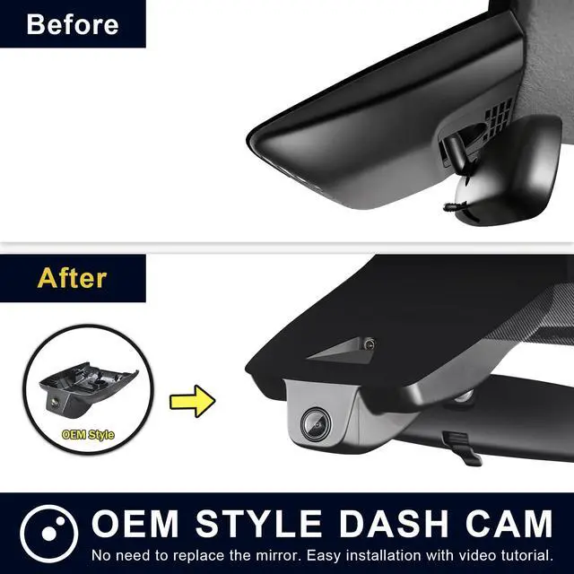 Alt view image 6 of 7 - Front 4K & Rear 1080p Dash Cam for Toyota Corolla 2023-2026 (Model A) | Gen12 E210, LE SE XLE XSE Hybrid Hatchback etc, Integrated OEM Look,2160P UHD Video,App & WiFi, GPS, 128GB Card