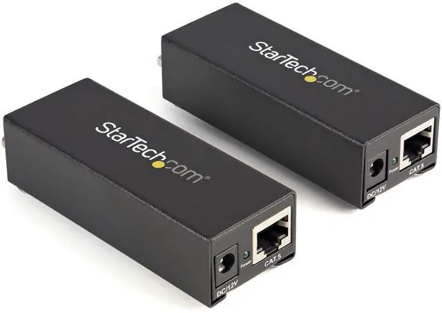 Main image of StarTech VGA Over Cat5 Extender, 250ft (80m), 1 Local 1 Remote (ST121UTPEP) | VGA over Cat5 Ethernet extender kit, Extends video up to 250ft (80m), Bracket included