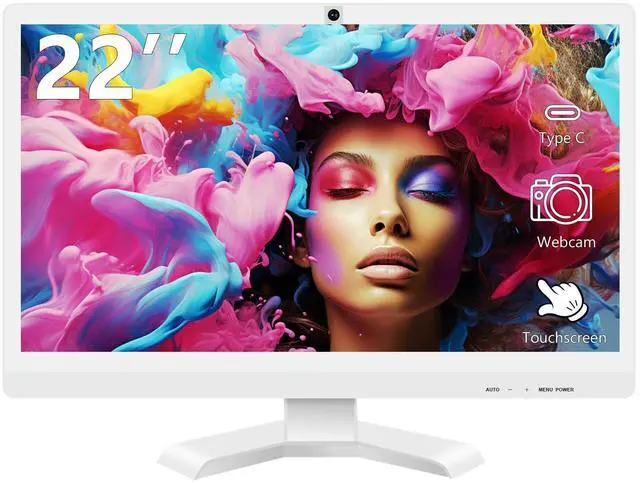 Main image of 22 inch Touch Screen Monitor with Webcam FHD 1920x1080P Computer Monitor FreeSync HDR HDMI Ports Eye Care Frameless VESA Mount