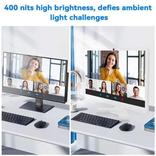 Alt view image 5 of 7 - 22 inch Touch Screen Monitor with Webcam FHD 1920x1080P Computer Monitor FreeSync HDR HDMI Ports Eye Care Frameless VESA Mount