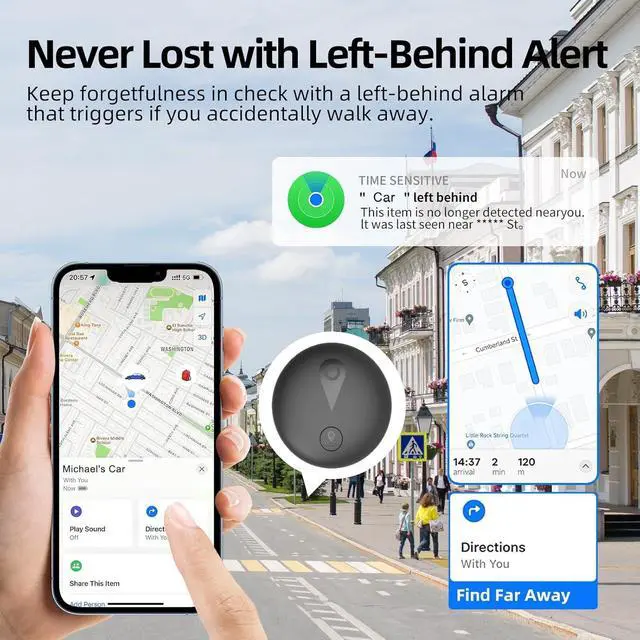 Alt view image 2 of 7 - Undetectable GPS Tracker for Vehicles - Real-Time Tracking Device | No Monthly Fee/No SIM Card, Works with iOS Find My | Mini Hidden Magnetic GPS Locator, Ultra-Slim, IP68 Waterproof, Reliable