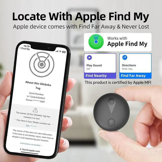 Alt view image 4 of 7 - Undetectable GPS Tracker for Vehicles - Real-Time Tracking Device | No Monthly Fee/No SIM Card, Works with iOS Find My | Mini Hidden Magnetic GPS Locator, Ultra-Slim, IP68 Waterproof, Reliable