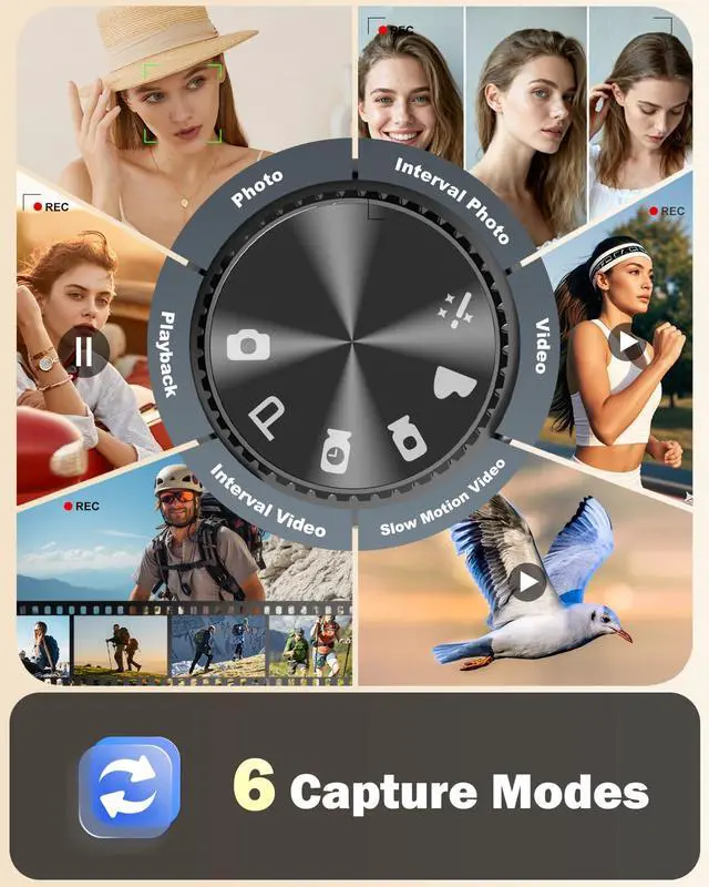 Alt view image 3 of 7 - 8K Digital Cameras for Photography,64MP Camara Fotograficas,Travel Vlogging Cameras for YouTube with 180°Flip Screen,16X Digital Zoom,2 Batteries,32GB TF Card,52mm Macro Lens (Black)