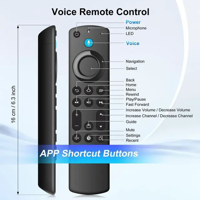 Alt view image 7 of 7 - Replacement Voice Remote Control Compatible with Fire Smart TV Stick(2nd Gen/3rd Gen/Lite/4K Max/Cube/HD), TV Stick 4K(1st/2nd Gen), Smart TVs 3rd Gen N0t for Samsung/ROKU-TVs White Button