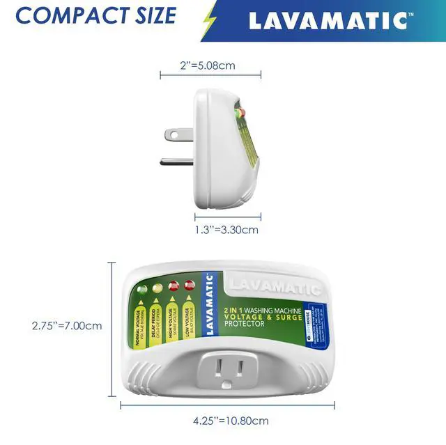 Alt view image 5 of 6 - 2 in 1 Voltage & Surge Protector for Washing Machine (2 Pack) | Protects refrigerators Up to 27 cu. ft. against high and low voltage, brownouts and spikes. Includes safety delay time