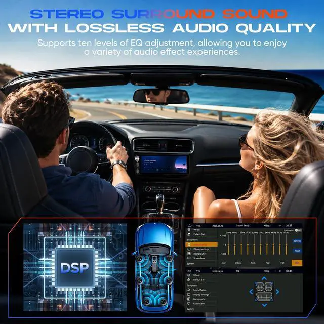 Alt view image 5 of 7 - 6.9" Single Din Radio with Wireless Apple CarPlay & Android Auto | HD Touchscreen Car Stereo,Bluetooth 5.2,Fast Charging,1080P Backup Camera,FM,Voice Control,GPS,Mirror Link, Custom EQ & SWC