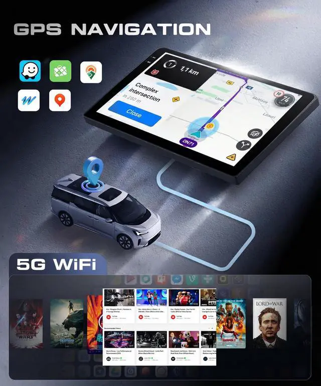 Alt view image 7 of 7 - 4G+128G Car Stereo for Honda Odyssey 2005-2010, 10.1 HD Incell Touch Screen Android 15 Radio, Wireless Carplay Android Auto, 5G WiFi, GPS, Bluetooth 5.0, FM, 32 EQ, SWC, Backup Camera