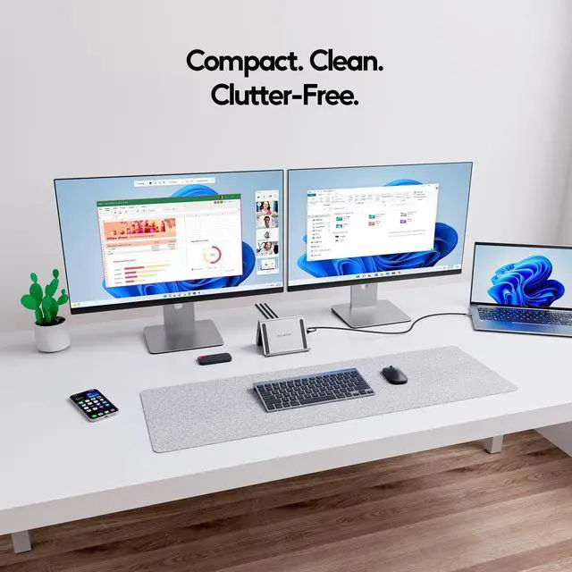 Alt view image 7 of 7 - USB C Docking Station Dual Monitor, Laptop Dock for Windows with HDMI 4K | Laptop Docking Staion Stand, 3xUSB-C/A 10Gbps,2xUSB-A 5Gbps,RJ45,PD for Surface Pro11/10/9/8/Dell/HP/Lenovo/Asus/Acer