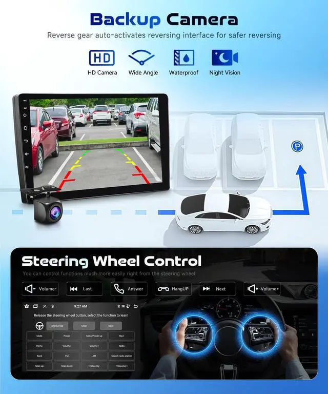 Alt view image 7 of 7 - 8Core 4GB+64GB for Honda Civic 2016-2020 Car Radio Stereo with Wireless Carplay,5.0 Bluetooth,DSP 46EQ,Android Auto,9inch IPS Touch Screen,Android 15,AHD Backup Camera,59UIs,GPS,FM/RDS