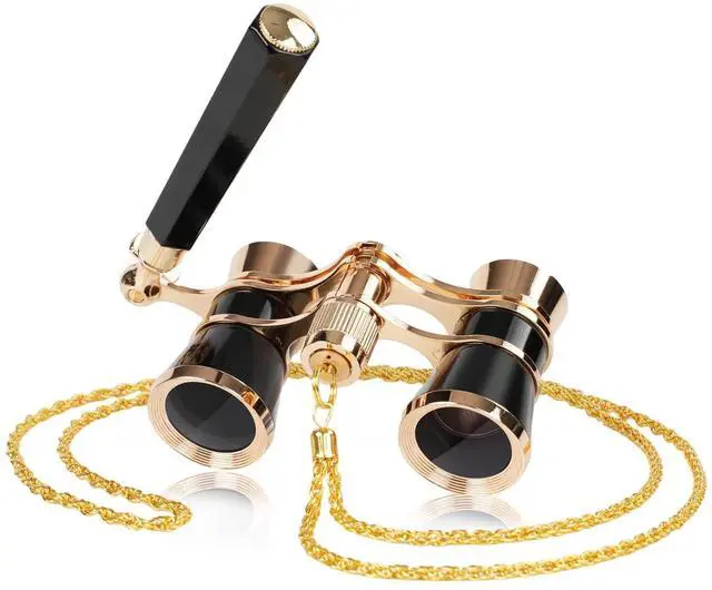 Main image of 3X25 Opera Glasses for Women Theater Glasses for Concert with HD Optics | Mini Compact Binoculars for with Retractable Handle & Exquisite Chain Vintage Portable Costume Binoculars for Musical Cinema
