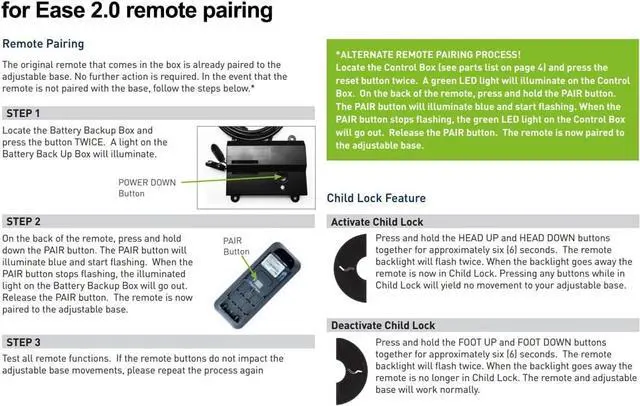 Alt view image 3 of 6 - New RF399A RF368B Sealy Ease 2.0/3.0/4.0 Replacement Remote Control Compatible with Tempurpedic/Ergo Adjustable Bed Base JLDK.30.03.20