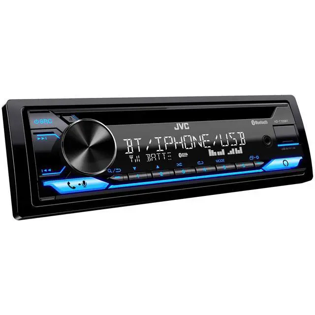Alt view image 2 of 4 - KD-T720BT - CD Car Stereo, Single Din, Bluetooth Audio and Hands Free Calling w External Microphone, CD, MP3, USB, AUX Input AM/FM Radio, High Power Amp, Amazon Alexa Voice Control