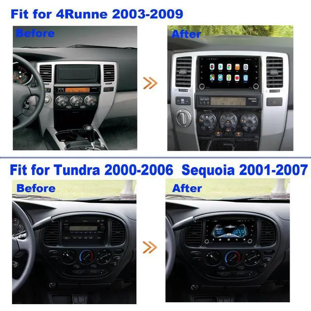Alt view image 2 of 6 - for Toyota 4Runner Radio Upgrade 2003-2009 Tundra 2000-2006 Sequoia 2001-2007 Stereo Replacement,Touch Screen,Carplay Android Auto Ready,Free Back Camera