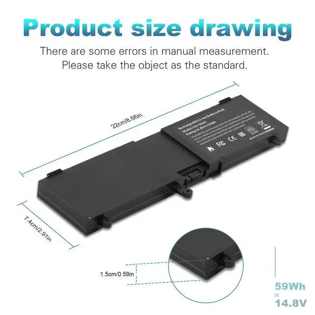 Alt view image 2 of 7 - CO. C41-N550 Laptop Battery for ASUS N550 N550J N550JA N550JV N550X47JV N550X47JV-SL N550JK N550JK-DS71T G550 G550J G550JK ROG G550 ROG G550J ROG G550JK Q550L Q550LF Q550LF-bb17t07
