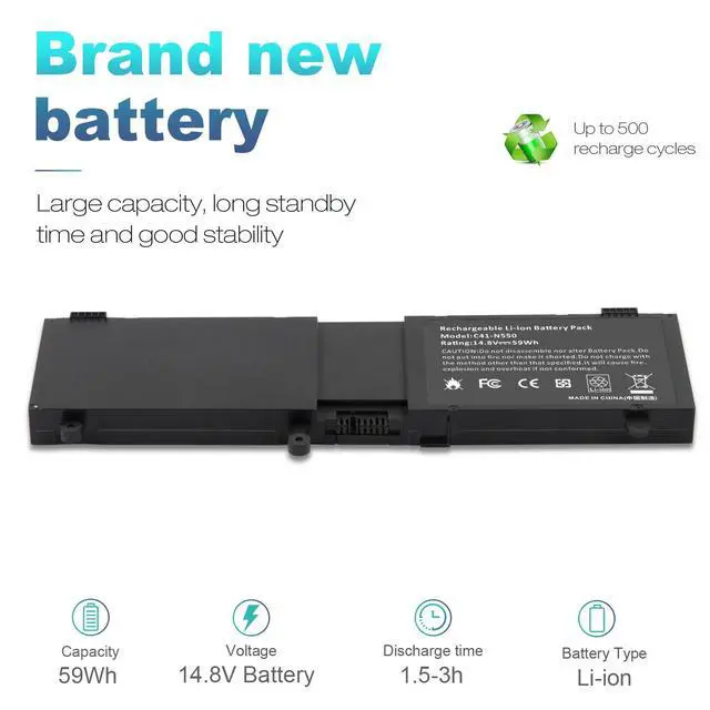 Alt view image 4 of 7 - CO. C41-N550 Laptop Battery for ASUS N550 N550J N550JA N550JV N550X47JV N550X47JV-SL N550JK N550JK-DS71T G550 G550J G550JK ROG G550 ROG G550J ROG G550JK Q550L Q550LF Q550LF-bb17t07