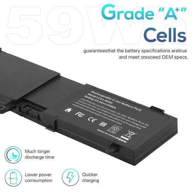 Alt view image 6 of 7 - CO. C41-N550 Laptop Battery for ASUS N550 N550J N550JA N550JV N550X47JV N550X47JV-SL N550JK N550JK-DS71T G550 G550J G550JK ROG G550 ROG G550J ROG G550JK Q550L Q550LF Q550LF-bb17t07