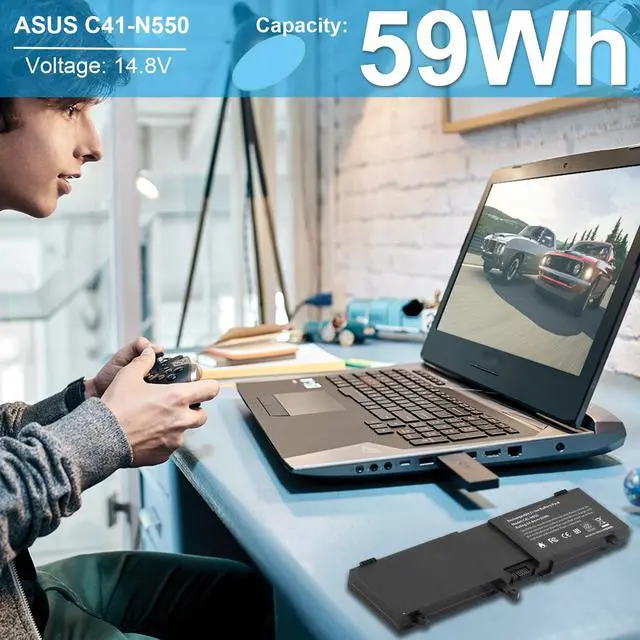 Alt view image 7 of 7 - CO. C41-N550 Laptop Battery for ASUS N550 N550J N550JA N550JV N550X47JV N550X47JV-SL N550JK N550JK-DS71T G550 G550J G550JK ROG G550 ROG G550J ROG G550JK Q550L Q550LF Q550LF-bb17t07