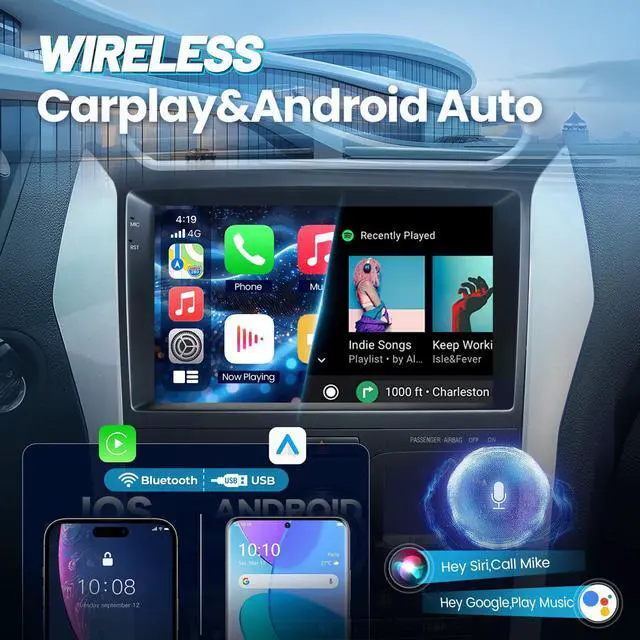 Alt view image 3 of 7 - 4+64G Car Radio Upgrade for Ford Explorer 2011-2019 Android 13 Explorer Stereo 10.1 Inch Touchscreen Head Unit with Wired Wireless Carplay Andriod Auto GPS SWC 1080P Backup Camera