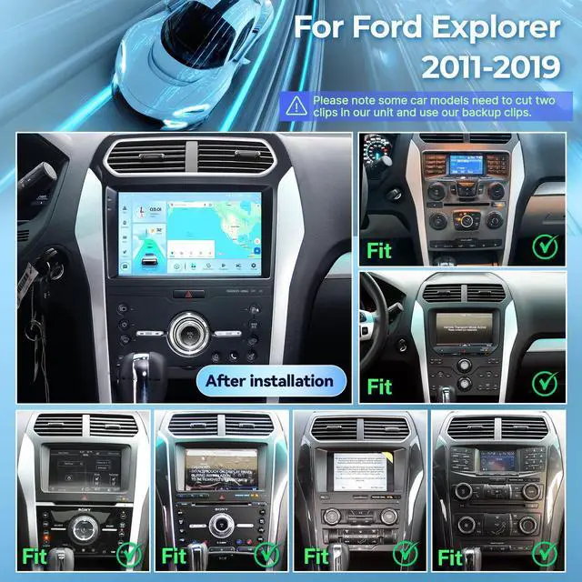 Alt view image 2 of 7 - 4+64G Car Radio Upgrade for Ford Explorer 2011-2019 Android 13 Explorer Stereo 10.1 Inch Touchscreen Head Unit with Wired Wireless Carplay Andriod Auto GPS SWC 1080P Backup Camera