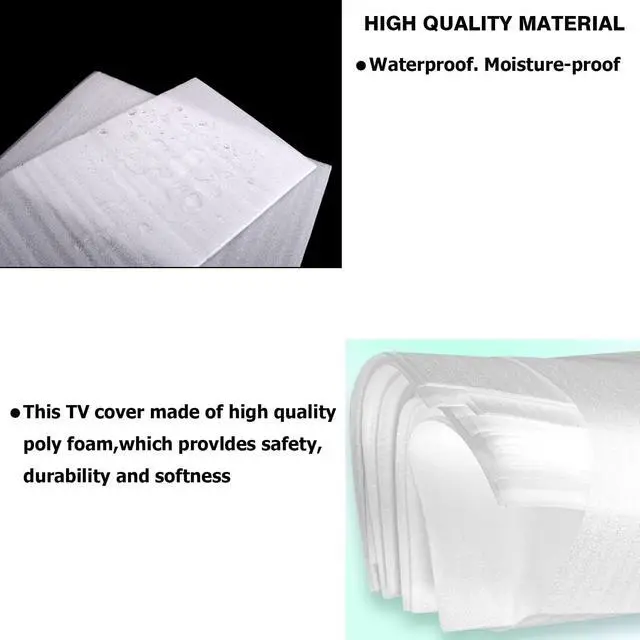 Alt view image 5 of 5 - Foam Flat Screen TV Cover Fits Up to 65''W x 36''H, Flat Screen TV Protection During House Moving, Storing, or Home Renovation (1 PACK)