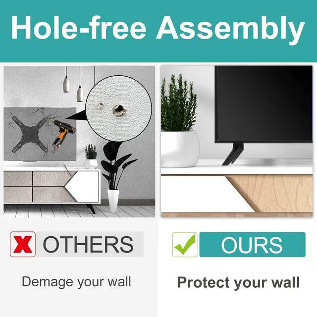 Alt view image 4 of 7 - TV Stand for Vizio TV Legs V505-H9 V505-H19 D50X-G9 V505-G9 M506X-H9 Listed, for Specific TV Bottom Ports, Confirm Description Picture Before Buying - Avoid Mismatch