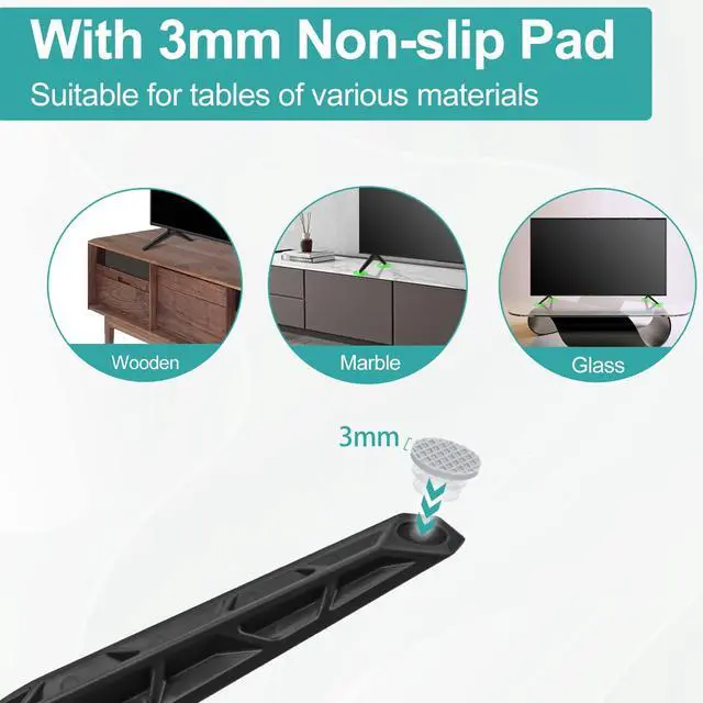 Alt view image 5 of 7 - TV Stand for Vizio TV Legs V505-H9 V505-H19 D50X-G9 V505-G9 M506X-H9 Listed, for Specific TV Bottom Ports, Confirm Description Picture Before Buying - Avoid Mismatch