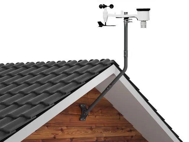 Alt view image 7 of 7 - Universal Antenna Mounting Pole 1.5" Dia x 51" L, Heavy Duty J Mount for Starlink, Weather Station & All Types of Antennas, Adjustable Pivot Lock Bracket for Wall, Eave & Roof