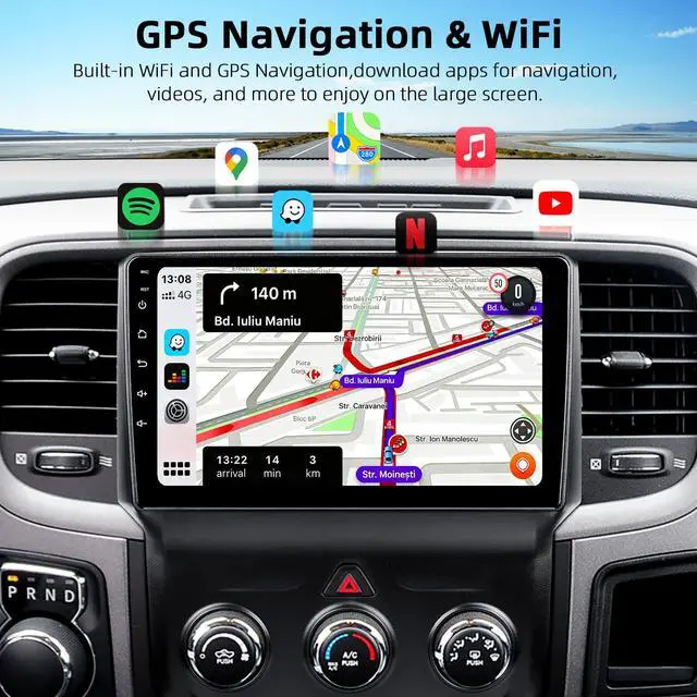Alt view image 4 of 7 - Car Stereo for Dodge RAM 1500 2500 3500 2013-2018 with Backup Camera | 2+64G Android 15 Touch Screen Radio with Wireless CarPlay Android Auto (Only fit Manual AC)