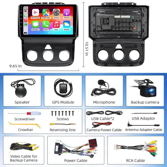 Alt view image 7 of 7 - Car Stereo for Dodge RAM 1500 2500 3500 2013-2018 with Backup Camera | 2+64G Android 15 Touch Screen Radio with Wireless CarPlay Android Auto (Only fit Manual AC)