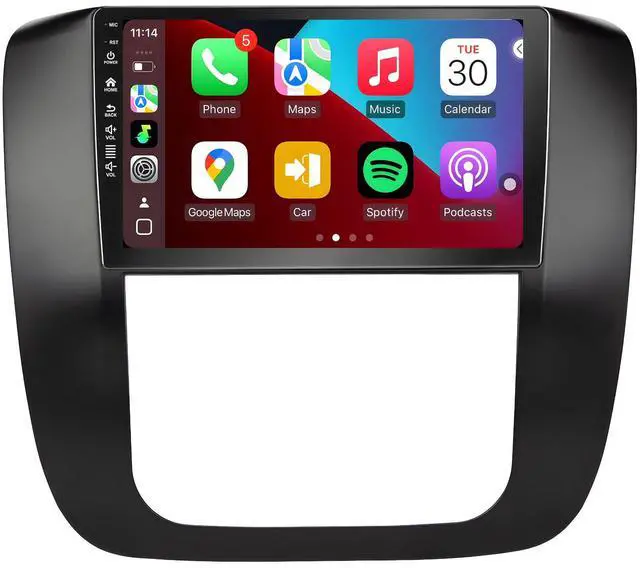 Main image of 5G WiFi(6) Car Radio for GMC Yukon Chevrolet Chevy Silverado 2007-2013 Tahoe Sierra Android13/Wireless CarPlay/Android Auto/Touch Screen/GPS Navigation/Bluetooth/FM/HD Backup Camera (Black(2+64))