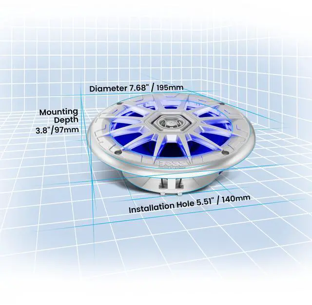 Alt view image 3 of 7 - MRGB65S 6.5 Inch Marine Speakers (Pair), 4 Ohms, 2 Way