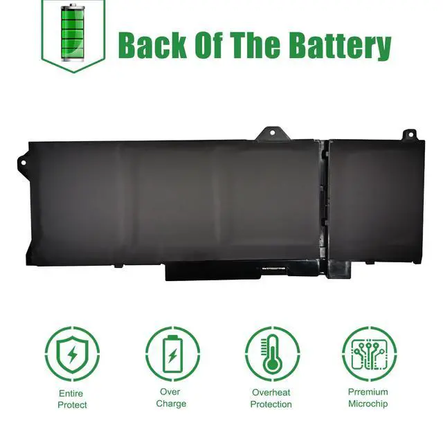 Alt view image 6 of 6 - GRT01 Laptop Battery Replacement for Dell Latitude 5421 5431 5521 5531 Precision 3470 3561 3571 3581 3591 Series Notebook 00P3TJ 0P3TJ 0R05P0 R05P0 Black 15.2V 64Wh 4000mAh