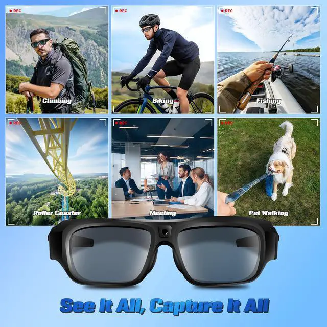Alt view image 4 of 7 - 2026 Next-Gen Camera Glasses 4K, Smart Glasses Camera for Men Women | Smart Sunglasses with UV400 Protection, Video Glasses for Outdoor Activities Hiking Cycling Riding Climbing Driving