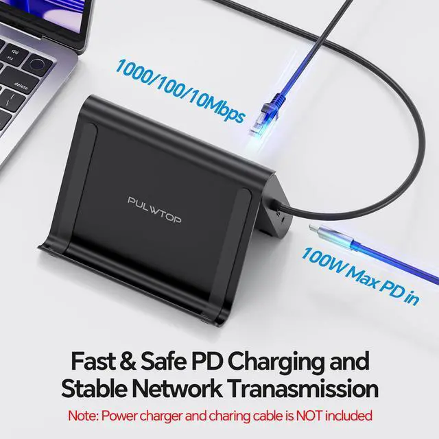 Alt view image 7 of 7 - MacBook Docking Station Dual Monitor 4K@60Hz for MacBook Pro/Air M4/M5 | Macbook Pro Stand USB C Dock with 2 HDMI, Gigabit Ethernet, 3 USB 10Gbps, SD/TF, Audio, PD for Home & office, Black