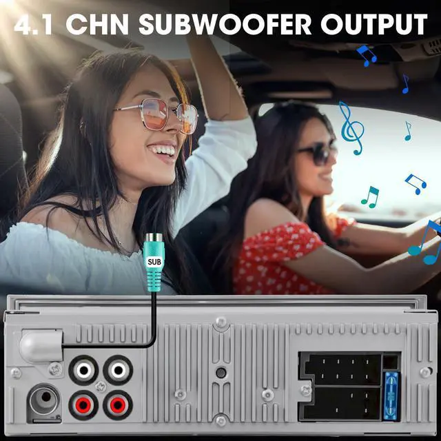 Alt view image 3 of 6 - Retro Bluetooth Car Radio Receiver: Single Din Vintage Stereo for Retro Car | AM FM USB AUX Preset EQ Subwoofer Output 300W