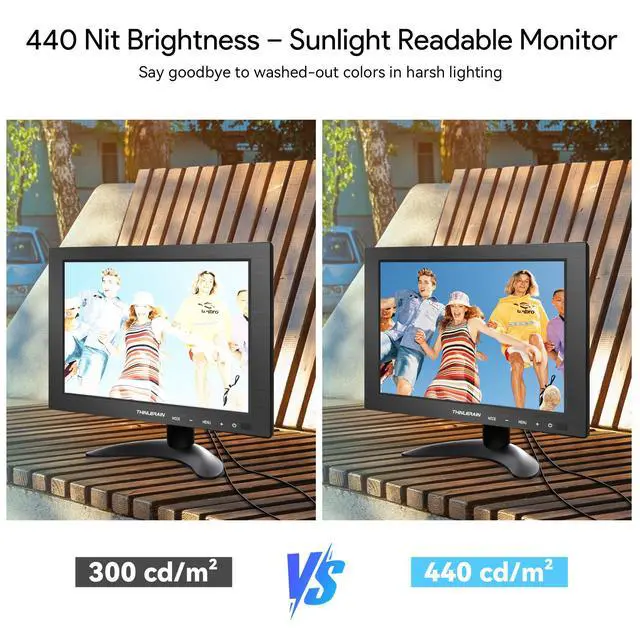 Alt view image 4 of 7 - 9.7 Inch Small Monitor 2048x1536 IPS Display, 4:3 Second Screen, 440 Nit Brightness, Dual USB-C & HDMI, Built-in Speakers, VESA Mountable, External Monitor for Laptop PC Phone RasPi